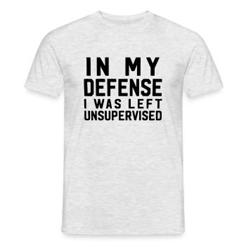 In my defense I was left unsupervised - Men's T-Shirt - heather grey - Front - AI Model Male 178 dark (178cm)