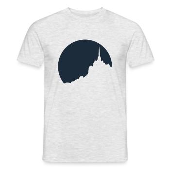 Mont Saint Michel Blue Sunset - Men's T-Shirt - heather grey - Front - AI Model Male 178 dark (178cm)