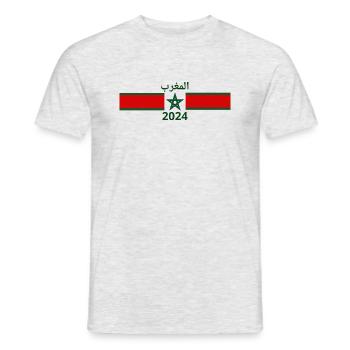 dima Maroc 2024 المغرب - T-shirt homme - gris chiné - Devant - AI Model Male 178 dark (178cm)