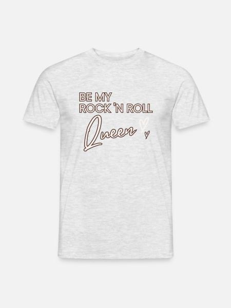 Rock n Roll Queen - cooler Spruch Valentinstag - Männer T-Shirt - Grau meliert