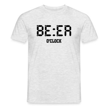 beer o'clock - Men's T-Shirt - heather grey - Front - AI Model Male 178 dark (178cm)