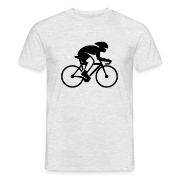 Stilisiertes Rennradfahrer Logo - Männer T-Shirt - Grau meliert - Vorne - AI Model Male 178 dark (178cm)