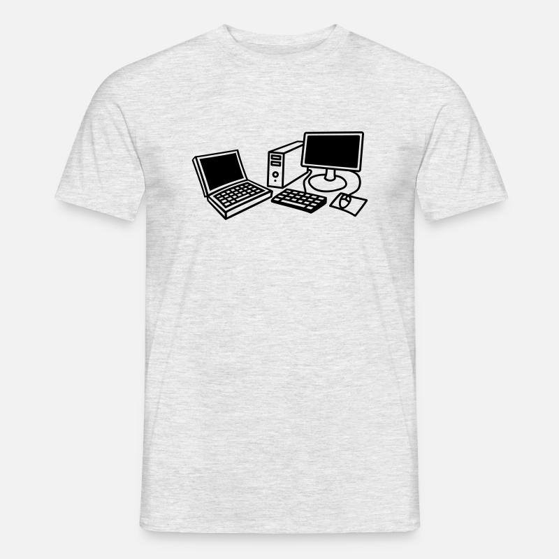 computers_1c - Männer T-Shirt - Grau meliert