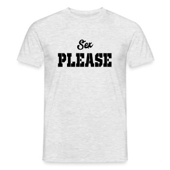 sex please - Men's T-Shirt - heather grey - Front - AI Model Male 178 dark (178cm)