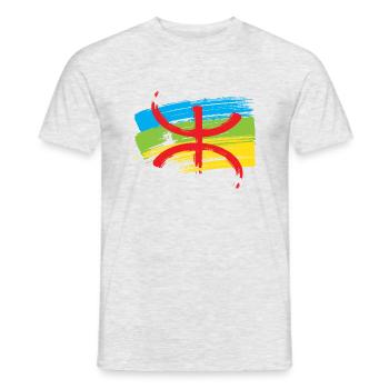 Amazigh Flag (Artistic variant) - Men's T-Shirt - heather grey - Front - AI Model Male 178 dark (178cm)