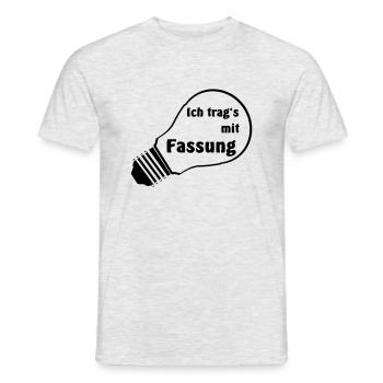 ich trage es mit Fassung lockere Einstellung - Männer T-Shirt - Grau meliert - Vorne - AI Model Male 178 dark (178cm)