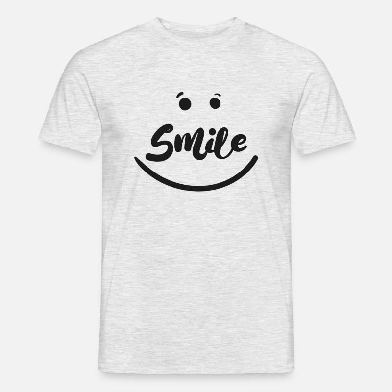 Smil - Mænd T-shirt - grå meleret