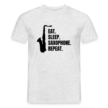 Saxophon Instrument Saxofon Musik Saxophonist - Männer T-Shirt - Grau meliert - Vorne - AI Model Male 178 dark (178cm)