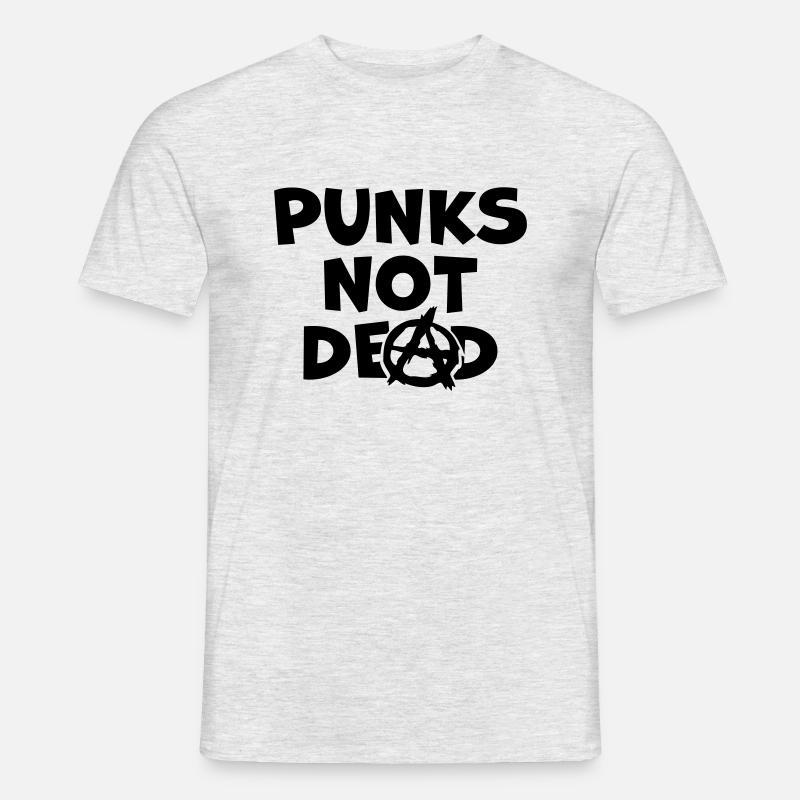 Punks not dead Zitat - Männer T-Shirt - Grau meliert