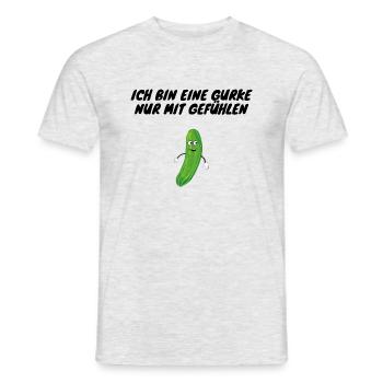 Ich bin eine Gurke nur mit Gefühlen - Männer T-Shirt - Grau meliert - Vorne - AI Model Male 178 dark (178cm)