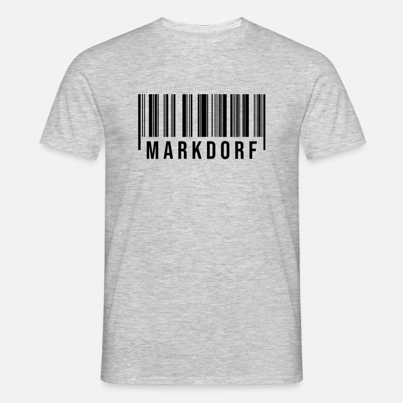 Schwabe Strichcode Markdorf - Männer T-Shirt - Grau meliert