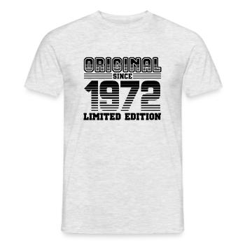 1972 - Mænd T-shirt - grå meleret - Foran - AI Model Male 178 dark (178cm)