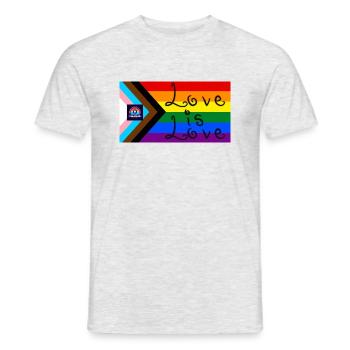 Love is Love - Men's T-Shirt - heather grey - Front - AI Model Male 178 dark (178cm)