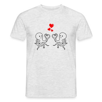 octopus love - Männer T-Shirt - Grau meliert - Vorne - AI Model Male 178 dark (178cm)