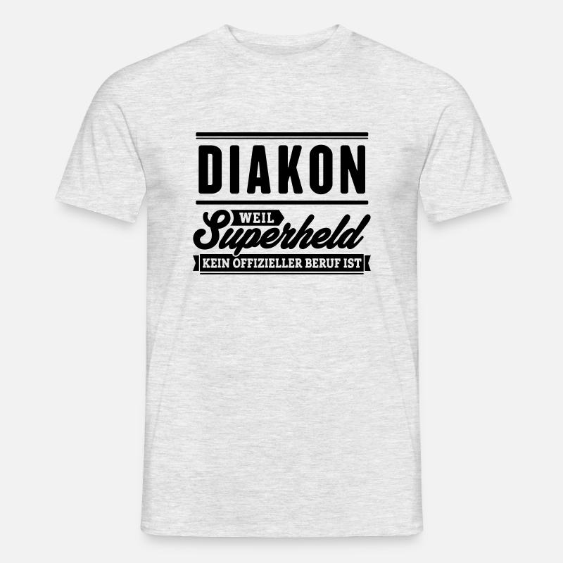 Superheld Diakon - Männer T-Shirt - Grau meliert