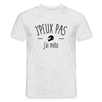 Je peux pas j'ai moto - T-shirt homme - gris chiné - Devant - AI Model Male 178 dark (178cm)