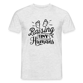 Kleine Menschen großziehen - Männer T-Shirt - Grau meliert - Vorne - AI Model Male 178 dark (178cm)
