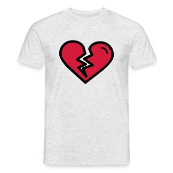 Cœur brisé, chagrin d'amour tristement amoureux - T-shirt homme - gris chiné - Devant - AI Model Male 178 dark (178cm)