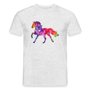 Cheval avec coeur - T-shirt homme - gris chiné - Devant - AI Model Male 178 dark (178cm)