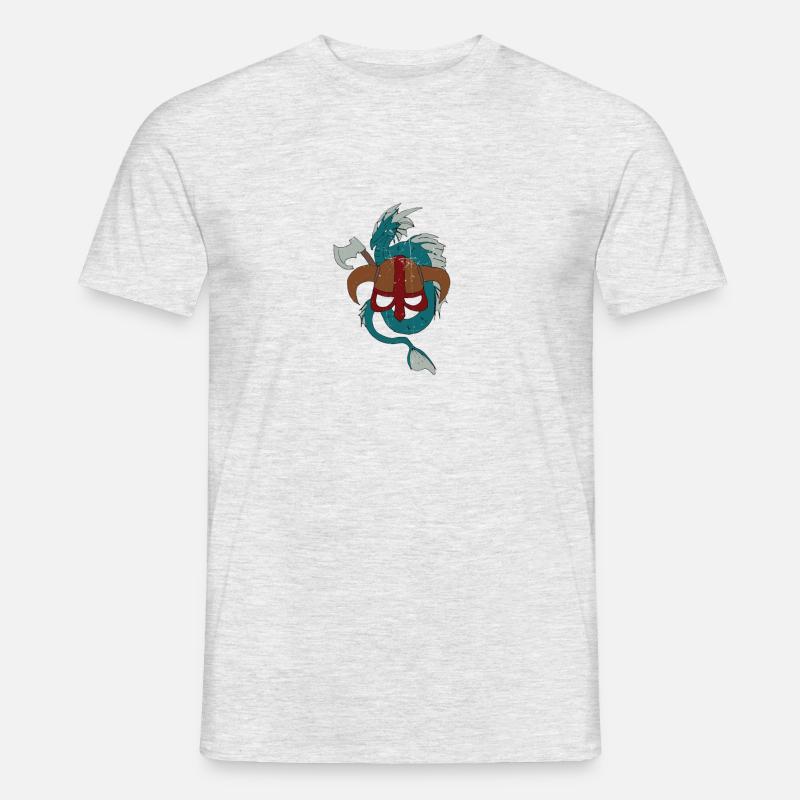 Wikinger Drache Vikings - Männer T-Shirt - Grau meliert