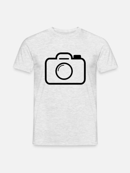 Kamera - Männer T-Shirt - Grau meliert