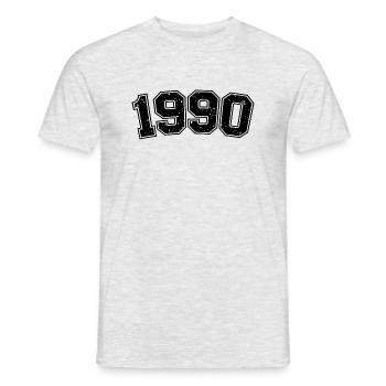 1990 - Men's T-Shirt - heather grey - Front - AI Model Male 178 dark (178cm)