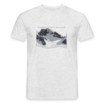montagne alpinisme, le rateau de la meige - T-shirt homme - gris chiné - Devant - AI Model Male 178 dark (178cm)