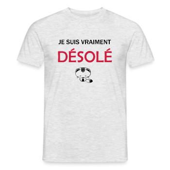 Je suis vraiment Désolé Je suis Désolé - T-shirt homme - gris chiné - Devant - AI Model Male 178 dark (178cm)