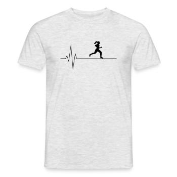 Coureuse de battements de coeur - T-shirt homme - gris chiné - Devant - AI Model Male 178 dark (178cm)