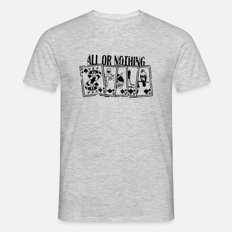 Alles oder Nichts - Fulle Flash - Männer T-Shirt - Grau meliert