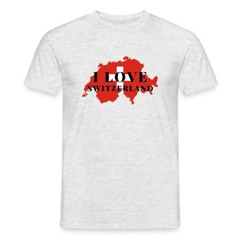 J’aime la Suisse Suisse Suisse - T-shirt homme - gris chiné - Devant - AI Model Male 178 dark (178cm)