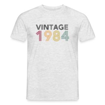 Jahrgang 1984 - Männer T-Shirt - Grau meliert - Vorne - AI Model Male 178 dark (178cm)