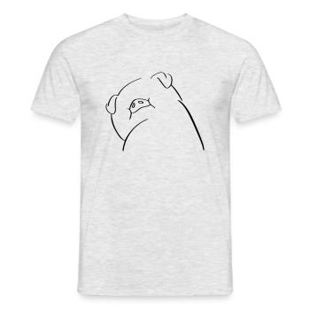 Pig Line Art - Minimalist - Men's T-Shirt - heather grey - Front - AI Model Male 178 dark (178cm)