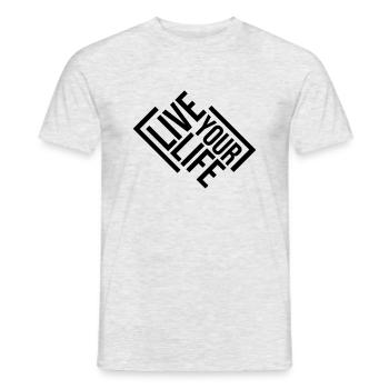 Live Your Life - Men's T-Shirt - heather grey - Front - AI Model Male 178 dark (178cm)