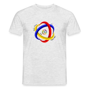 JedesAtomEigeneWelt - Männer T-Shirt - Grau meliert - Vorne - AI Model Male 178 dark (178cm)