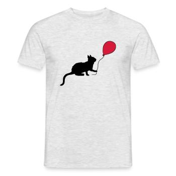 Red Balloon Kitten Plays - Men's T-Shirt - heather grey - Front - AI Model Male 178 dark (178cm)