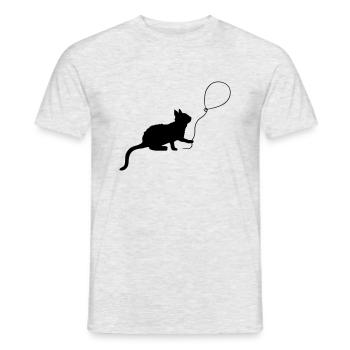 Balloon Kitten joue contour - T-shirt homme - gris chiné - Devant - AI Model Male 178 dark (178cm)