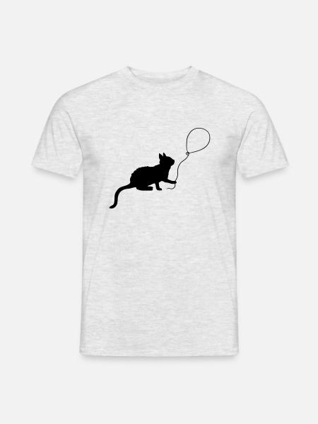 Balloon Kitten joue contour - T-shirt homme - gris chiné