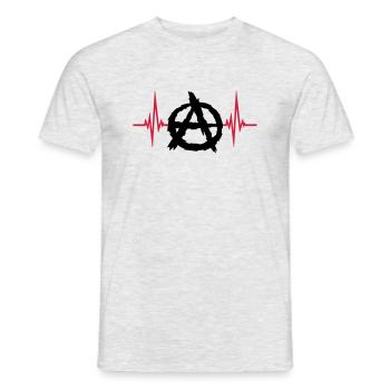 Logo de symbole d'anarchie d'impulsion - T-shirt homme - gris chiné - Devant - AI Model Male 178 dark (178cm)