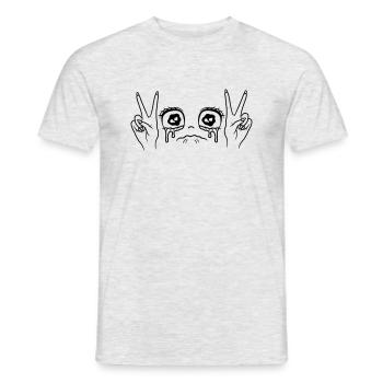 Sakasmus Female Victory Hand Signal - Men's T-Shirt - heather grey - Front - AI Model Male 178 dark (178cm)