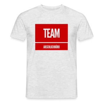 TEAM A-lochbüro. Lustiges T-Shirt für ein Büro : ) - Männer T-Shirt - Grau meliert - Vorne - AI Model Male 178 dark (178cm)