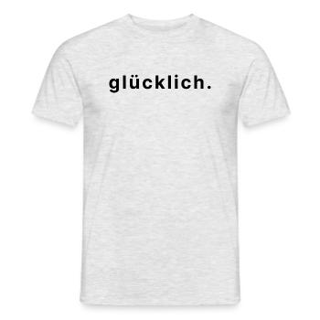 glücklich. - Männer T-Shirt - Grau meliert - Vorne - AI Model Male 178 dark (178cm)