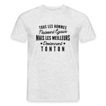 les meilleurs deviennent tonton / cadeau tonton - T-shirt homme - gris chiné - Devant - AI Model Male 178 dark (178cm)