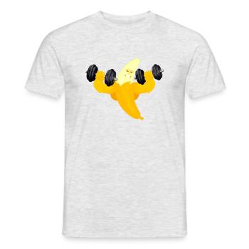 Power Banane - Männer T-Shirt - Grau meliert - Vorne - AI Model Male 178 dark (178cm)