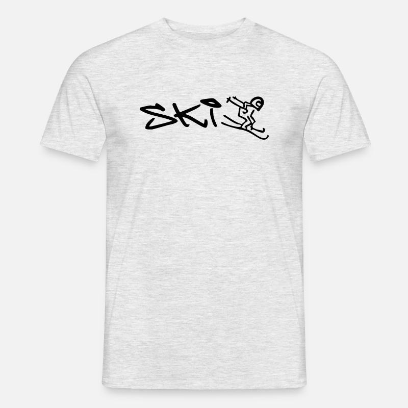 winterliches Ski Downhill - Männer T-Shirt - Grau meliert