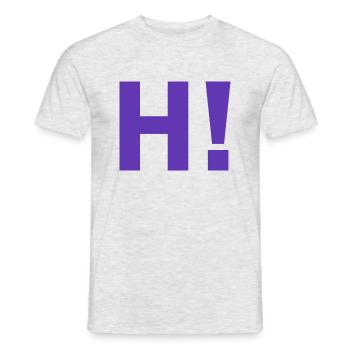 H point d'exclamation - T-shirt homme - gris chiné - Devant - AI Model Male 178 dark (178cm)