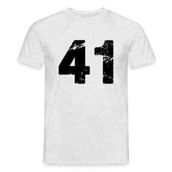 41 - Männer T-Shirt - Grau meliert - Vorne - AI Model Male 178 dark (178cm)
