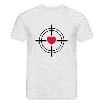 Herz - Männer T-Shirt - Grau meliert - Vorne - AI Model Male 178 dark (178cm)