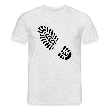 Empreinte gauche / empreinte laissée - T-shirt homme - gris chiné - Devant - AI Model Male 178 dark (178cm)