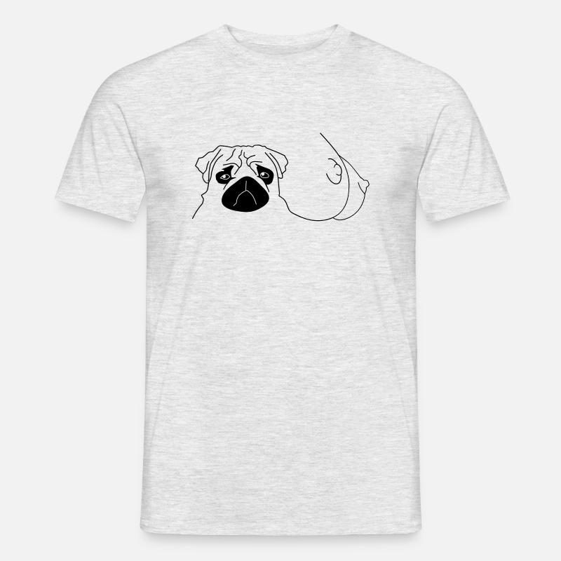 Möpse - Männer T-Shirt - Grau meliert